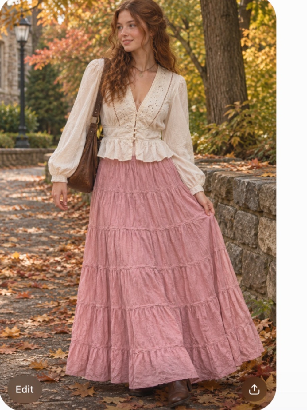 Angie Blush Pink Smocked Tiered Maxi Skirt